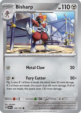 Bisharp 149 - SV03 Obsidian Flames Reverse Holofoil - Poke-Collect