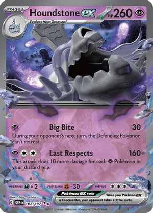 Houndstone ex 102 - SV03 Obsidian Flames Holofoil - Poke-Collect