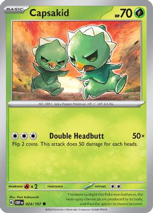 Capsakid - 024/197 24 - SV03 Obsidian Flames Reverse Holofoil - Poke-Collect