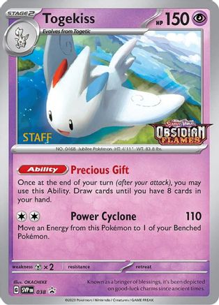 Togekiss (Prerelease Promo) [Staff] 38 - SV Scarlet & Violet Promo Cards Holofoil - Poke-Collect