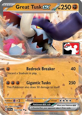Great Tusk ex 123 - Prize Pack Series Cards Holofoil - Poke-Collect