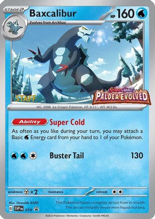 Baxcalibur - 019 (Prerelease) [Staff] 19 - SV Scarlet & Violet Promo Cards Holofoil - Poke-Collect