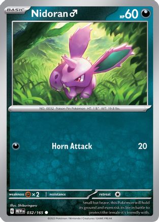 Nidoran M 32 - SV Scarlet and Violet 151 Reverse Holofoil - Poke-Collect