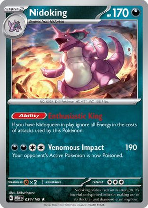 Nidoking - 034/165 34 - SV Scarlet and Violet 151 Reverse Holofoil - Poke-Collect