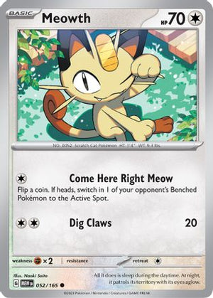Meowth 52 - SV Scarlet and Violet 151 Reverse Holofoil - Poke-Collect
