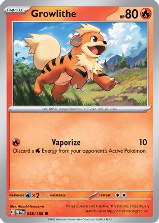 Growlithe 58 - SV Scarlet & Violet 151 Reverse Holofoil - Poke-Collect