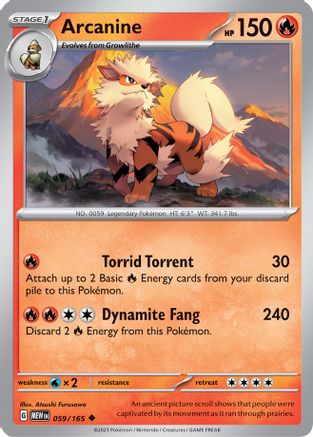 Arcanine 59 - SV Scarlet & Violet 151 Reverse Holofoil - Poke-Collect