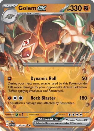 Golem ex - 076/165 76 - SV Scarlet & Violet 151 Holofoil - Poke-Collect
