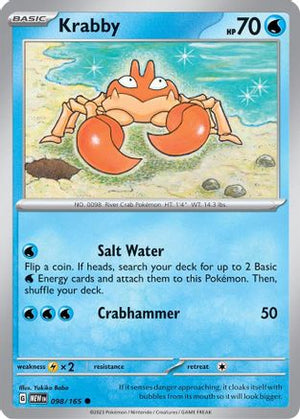 Krabby 98 - SV Scarlet and Violet 151 Reverse Holofoil - Poke-Collect