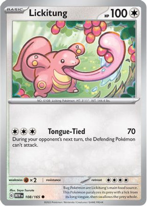 Lickitung 108 - SV Scarlet and Violet 151 Reverse Holofoil - Poke-Collect
