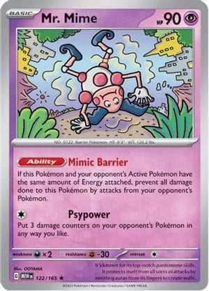 Mr. Mime - 122/165 122 - SV Scarlet and Violet 151 Holofoil