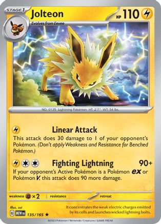 Jolteon 135 - SV Scarlet & Violet 151 Holofoil Jolteon 135 - SV Scarlet & Violet 151 Holofoil