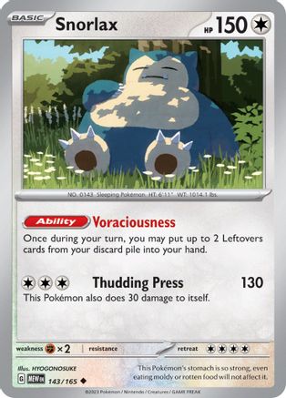 Snorlax 143 - SV Scarlet and Violet 151 - Poke-Collect