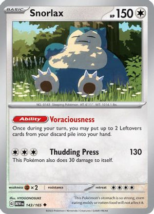 Snorlax 143 - SV Scarlet and Violet 151 Reverse Holofoil - Poke-Collect
