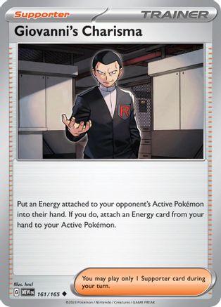 Giovanni's Charisma - 161/165 161 - SV Scarlet and Violet 151 Reverse Holofoil - Poke-Collect