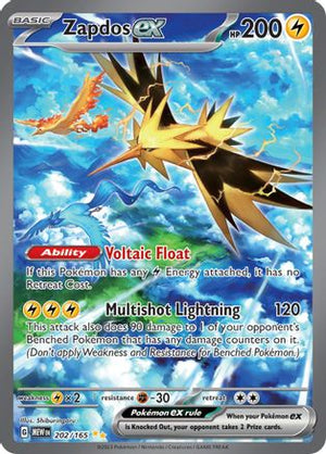 Zapdos ex - 202/165 202 - SV Scarlet and Violet 151 Holofoil - Poke-Collect