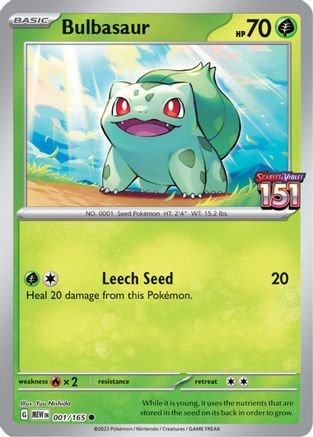 Bulbasaur - 001/165 (Best Buy Exclusive) 1 - Miscellaneous Cards & Products Reverse Holofoil - Poke-Collect