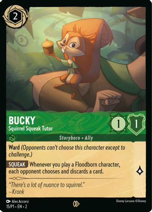 Bucky - Squirrel Squeak Tutor (15) - Disney Lorcana Promo Cards Cold Foil