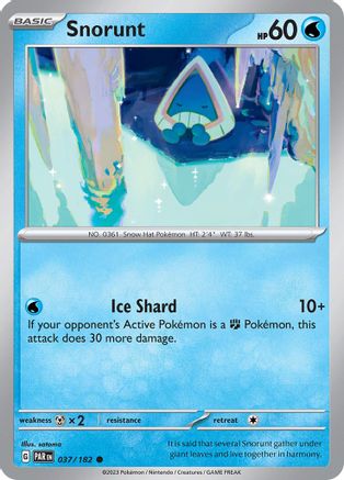 Snorunt - 037/182 37 - SV04 Paradox Rift Reverse Holofoil - Poke-Collect