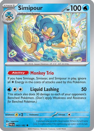 Simipour 42 - SV04 Paradox Rift Reverse Holofoil - Poke-Collect