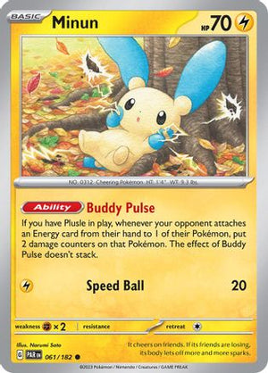 Minun - 061/182 61 - SV04 Paradox Rift Reverse Holofoil - Poke-Collect