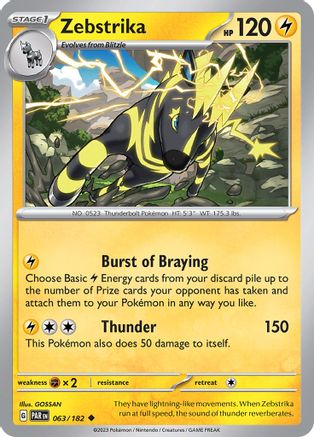 Zebstrika 63 - SV04 Paradox Rift Reverse Holofoil - Poke-Collect