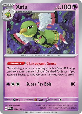 Xatu 72 - SV04 Paradox Rift Holofoil - Poke-Collect
