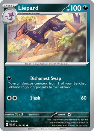 Liepard 115 - SV04 Paradox Rift Reverse Holofoil - Poke-Collect