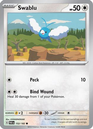 Swablu - 152/182 152 - SV04 Paradox Rift Reverse Holofoil - Poke-Collect
