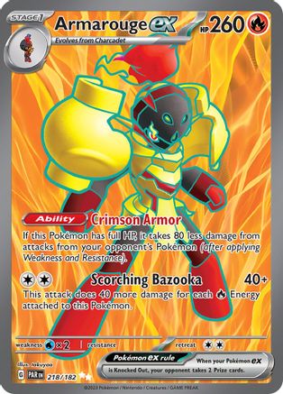 Armarouge ex - 218/182 218 - SV04 Paradox Rift Holofoil - Poke-Collect