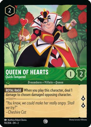 Queen of Hearts - Quick-Tempered (90/204) - Rise of the Floodborn Cold Foil