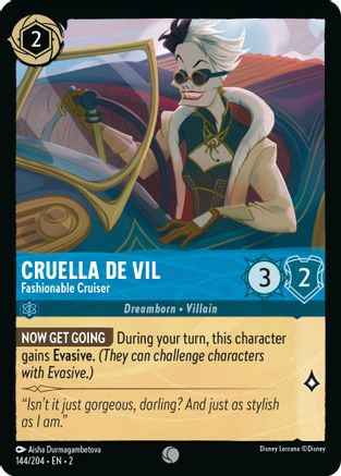 Cruella De Vil - Fashionable Cruiser (144/204) - Rise of the Floodborn Cold Foil