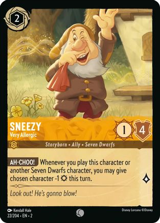 Sneezy - Very Allergic (22/204) - Rise of the Floodborn Cold Foil