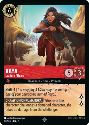 Raya - Leader of Heart (123/204) - Rise of the Floodborn Cold Foil