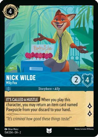 Nick Wilde - Wily Fox (154/204) - Rise of the Floodborn Cold Foil