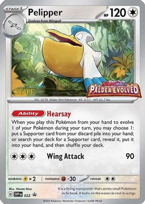 Pelipper - 022 (Prerelease) [Staff] 22 - SV Scarlet & Violet Promo Cards Holofoil - Poke-Collect