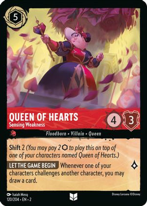 Queen of Hearts - Sensing Weakness (120/204) - Rise of the Floodborn Cold Foil