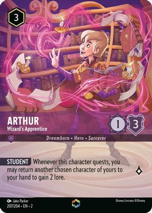 Arthur - Wizard's Apprentice (Enchanted) (207/204) - Rise of the Floodborn Holofoil