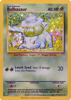 Bulbasaur 1 - Trading Card Game Classic Holofoil - Poke-Collect