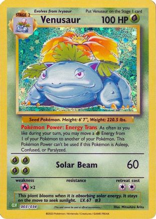 Venusaur 3 - Trading Card Game Classic Holofoil - Poke-Collect