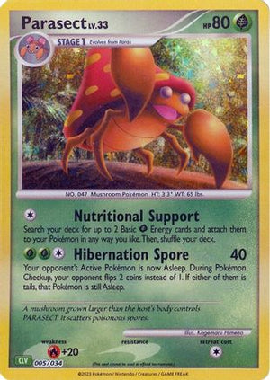 Parasect 5 - Trading Card Game Classic Holofoil - Poke-Collect