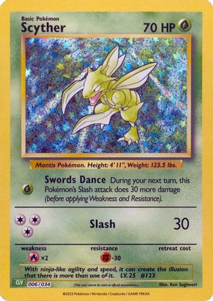 Scyther 6 - Trading Card Game Classic Holofoil - Poke-Collect