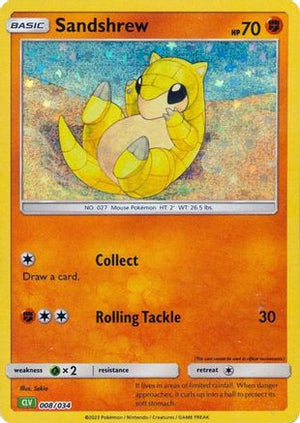 Sandshrew 8 - Trading Card Game Classic Holofoil - Poke-Collect