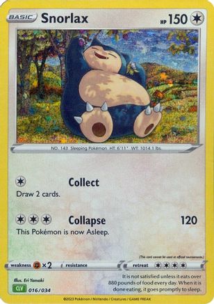 Snorlax 16 - Trading Card Game Classic Holofoil - Poke-Collect
