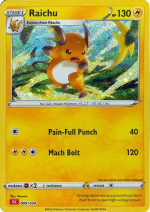 Raichu 9 - Trading Card Game Classic Holofoil - Poke-Collect