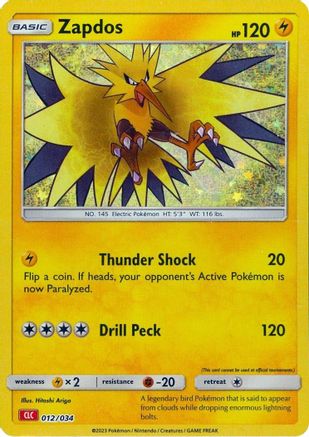 Zapdos 12 - Trading Card Game Classic Holofoil - Poke-Collect