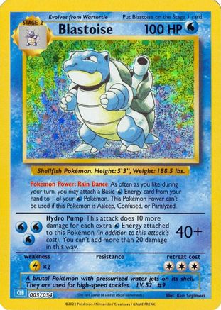 Blastoise 3 - Trading Card Game Classic Holofoil - Poke-Collect
