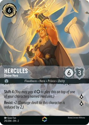 Hercules - Divine Hero (Enchanted) (215/204) - Rise of the Floodborn Holofoil