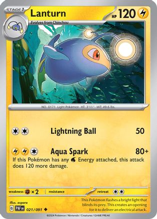 Lanturn 21 - SV Paldean Fates Reverse Holofoil - Poke-Collect