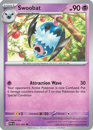 Swoobat 33 - SV Paldean Fates Reverse Holofoil - Poke-Collect